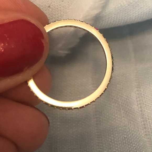 Bauble bar rainbow CZ eternity band stacking ring - Picture 4 of 8